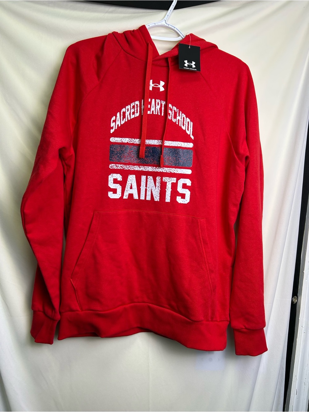 Under Armour Red Men's 'Sacred Heart School Saints' Crewneck Hoodie